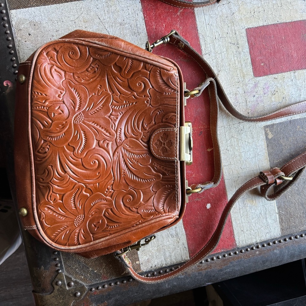 Patricia Nash Tan Embossed Crossbody Bag